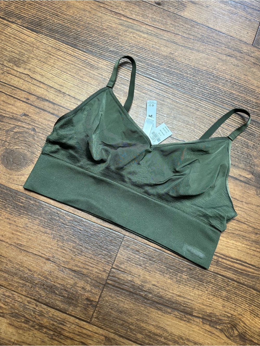 PINK Victoria's Secret Olive Green Seamless Bralette